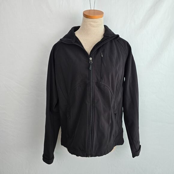 Double Diamond Jacket Women's L Black Full Zip Up Fleece Lined Soft Shell - Picture 1 of 16